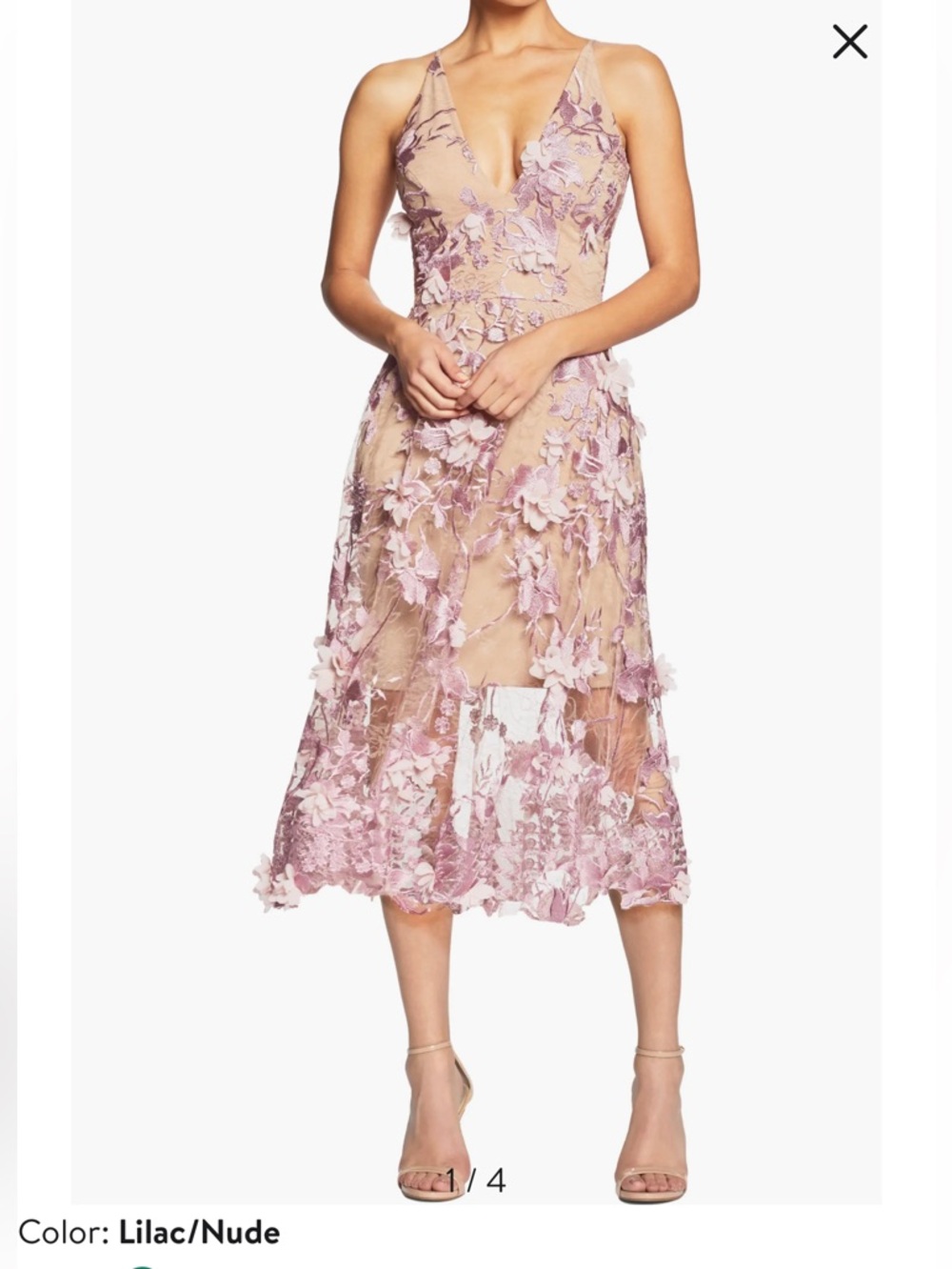 Dress the Population Audrey Embroidered Fit & Flare Dress - Picture 2 of 5